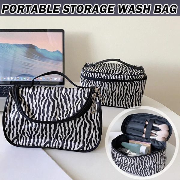 Bolsas de almacenamiento estuche de moda estilo mujer gran capacidad bolso dama portátil maquillaje organizador de viajes kit