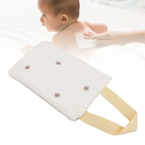 Sacs de rangement Distributeur de lingettes pour bébé en coton Portable rechargeable Motif de broderie réutilisable Fermeture à glissière Pochette de conteneur humide de voyage