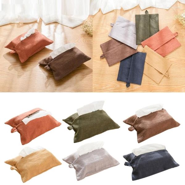 Sacs de rangement coton lin boîte à mouchoirs porte-serviettes en papier fournitures de décoration de bureau pour la maison chambre dortoir table