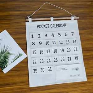 Opbergzakken van katoen, praktisch waterdicht, kalender voor de kleuterschool, ophangtas, kaartaanwezigheidszak, ochtendcontrole