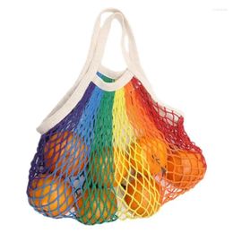 Bolsas de almacenamiento de algodón produce red para vegetales bolsas de compra de frutas elasticidad de alto volumen Diseño colorido vegetal
