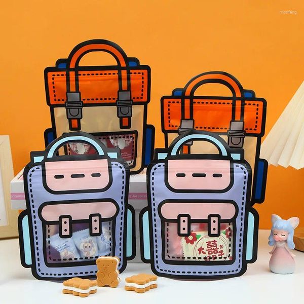 Bolsas de almacenamiento Mochila de dibujos animados creativos Artículos de joyería de plástico Biscuits Camisetas Embalaje de auto sellado