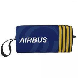 Sacs de rangement Airbus Fighter Pilot Voyage Cosmetic Sac Femme Aviation Airplane Tobetry Makeup Organizer Lady Beauty Dopp Kit