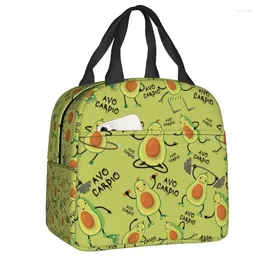 Opbergzakken Aangepaste Avo Cardio Grappige Fitness Geel Groene Avocado Patroon Tas Mannen Vrouwen Koeler Warme Geïsoleerde Lunchbox Voor Kinderen school