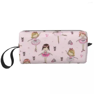 Sacs de rangement Ballet Art personnalisé Sac cosmétique Femme Ballerina Dancer Traitetry Makeup Makiping Organisateur Lady Beauty Dopp Kit