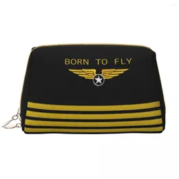 Sacs de rangement sur mesure née sur le logo Sac de toilette Feme Flight Pilot Pilot Makeup Cosmetic Organisateur Madies Beauty Dopp Kit Kit