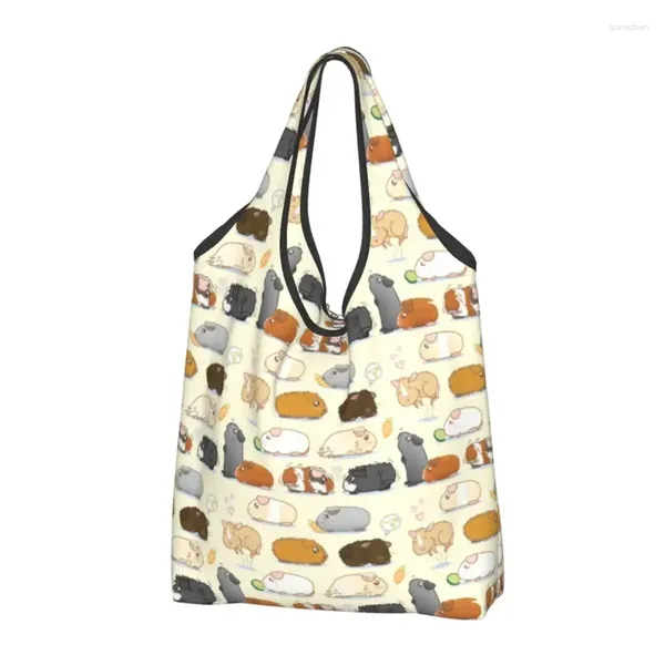 Sacs de rangement Fashion Guinée Piglia Porade Femmes Portables Portivations Épicerie Animal Tote Animal Shopper