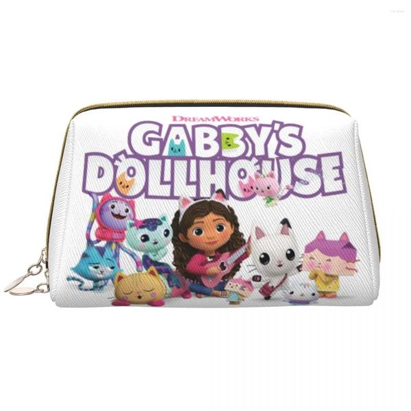 Sacs de rangement Sac de toilette Gabbys Dollhouse personnalisé pour femmes Cartoon Animation TV Organisateur de maquillage cosmétique Lady Beauty Dopp Kit Kit