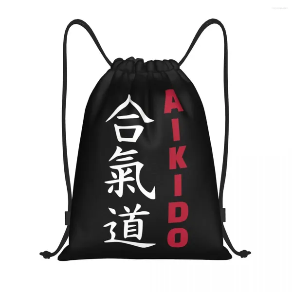 Sacs de rangement Sac à cordon japonais personnalisé Sac à crampons hommes hommes Samurai Martial Arts Sports Sports Sac à dos