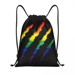 Opbergtassen aangepast LGBT gescheurd en versnipperde tastas voor winkelen yoga rugzakken vrouwen mannen glbt gay lesbian pride sport gym sackpack