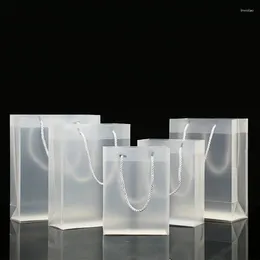 Opbergtassen aangepast logo mat transparant pp plastic zak kleding geschenk met printing pvc winkelen
