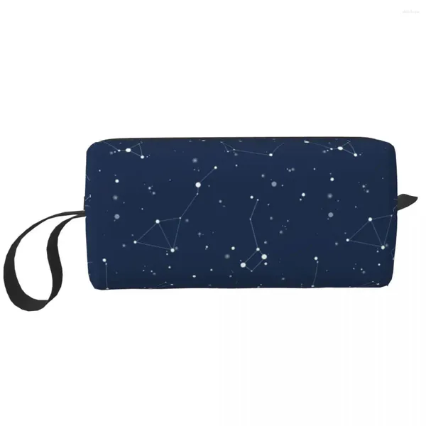 Sac de rangement Custom Night Night Sky Traitry Sac Femmes Space Galaxy Makeup Cosmetic Organizer Lady Beauty Dopp Kit Kit Box