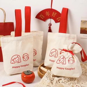 Opbergtassen aangepaste tas handcadeau handtas mini draagbaar canvas bruiloft snoep doek multi-style
