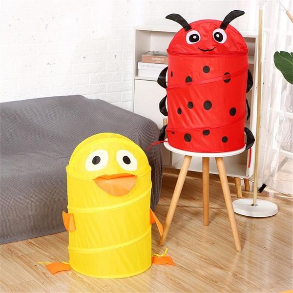 Sacs de rangement mignon Animal panier à linge sac pliant dessin animé cylindre jouet boîte Organization seau pour cuisine voyage Gadgets