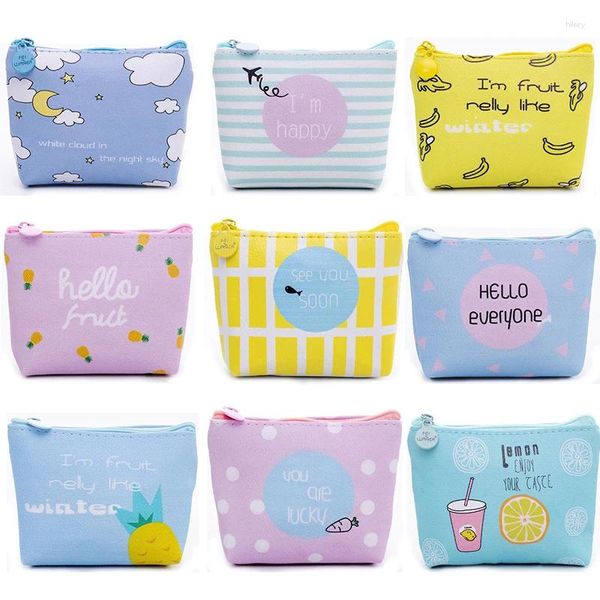 Sacs de rangement Animaux mignons Pu Femmes Coin Carte Key Holder Small Girl Cosmetic Sanitar Sanity Tapkin Pad Pouchiateur