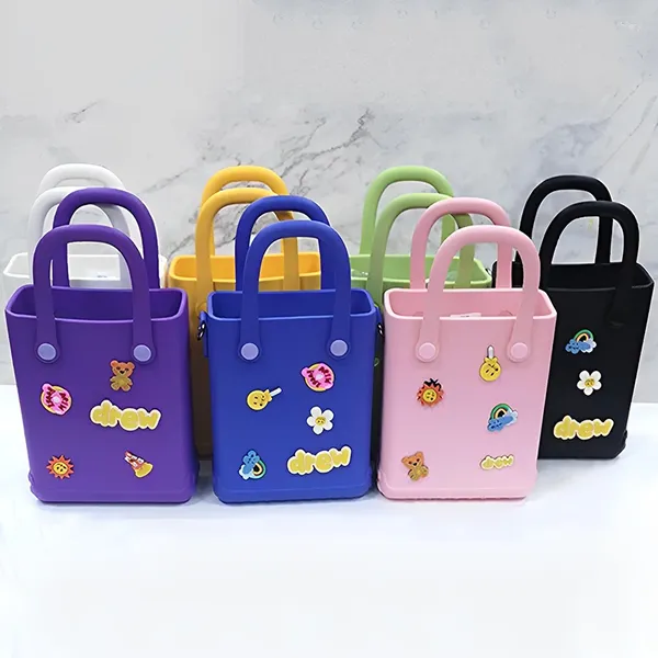 Bolsas de almacenamiento lindo bolso de playa al aire libre eva impermeable dibujos animados bacos de mano de mujer bricol