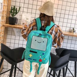 Sacs de rangement mignon sac BMO Finne Figure Jakey Robert Anime Cartoon Adventures Times Robot Child Girl Boy Student Soft Backpack