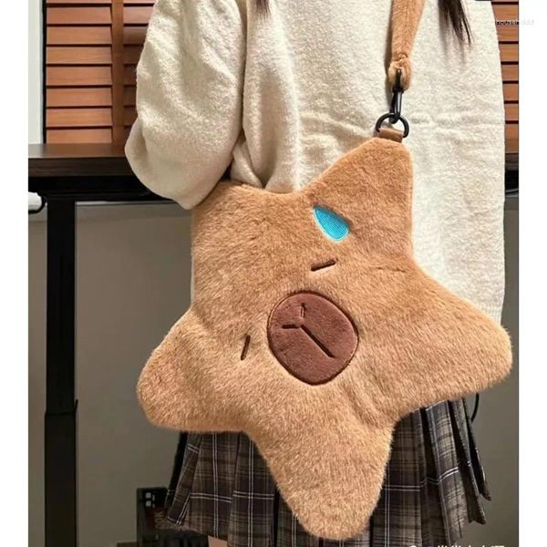 Sacs de rangement mignon Capybara peluche sac à dos sac à bandoulière sac à main doux chaud école pour les filles anniversaire cadeaux de noël