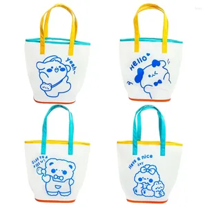 Sacs de rangement mignon dessin animé transparent transparent sac PVC Tote Tote transparent imperméable sac à main Femmes d'épaule quotidienne