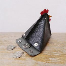 Sacs de rangement mignon poulet porte-monnaie fermeture à glissière changement avec porte-clés petit casque rouge à lèvres sac mini portefeuille argent enfants cadeau