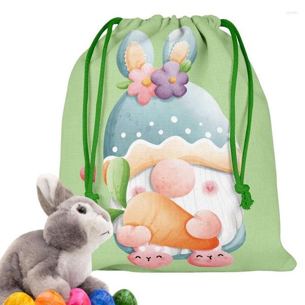 Bolsas de almacenamiento Lindas decoraciones de cesta de Pascua duraderas con patrón colorido dulces suministros de decoración para fiesta de cumpleaños de boda