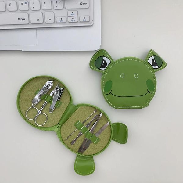 Sacs de rangement mignon grenouille voyage voyage portable coupable coupons nail clippers manucure clipper set tool femelle