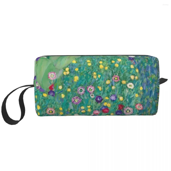 Bolsas de almacenamiento lindo gustav klimt girashwerwower back back de tocador para mujeres pintura de flores maquillaje organizador cosmético beauty dopp kit