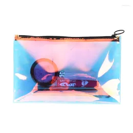 Opbergzakken Leuke Laser Kleurrijke Etui Transparante Jelly Bag Fashion Box Etui Schoolbenodigdheden Make-up