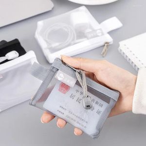 Sacs de rangement mignon mini sac transparent ID de carte de banque de banque pochette porte-piste portefeuille de poche