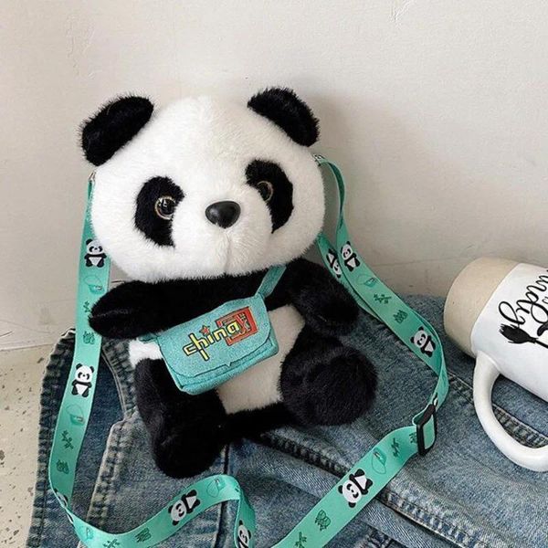 Sacs de rangement mignon panda en peluche crossbody sac à petite capacité girls girls kawaii dessin animé moelleux mini-cross body bodner zipper bourse