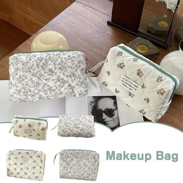 Sacs de rangement Migon Coton Makeup Makeup Sac Femmes Zipper Organisateur Cosmetic Feme Feme Feme Handbag Box Forme Portable Toitrage Porte pour G