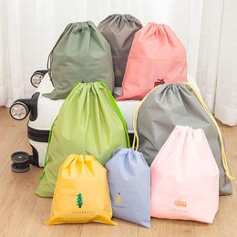 Sacs de rangement mignon sac de voyage pour chaussures vêtements Portable valise organisateurs étanche en plastique cordon cosmétique