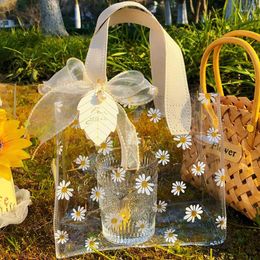 Opbergtassen Daisy voor geschenken Clear PVC Tote Bag Festival Pakket Moederdag Transparant Gift Anniversary Supplies Decor