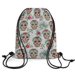 Opbergtassen Day Of The Dead Colorf Sugar Skl Dstring-rugzak Duurzaam Cinch Bag String Sackpack voor sportschoolwinkel Sport Yoga Drop Lever Otsxp