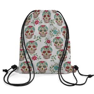 Sacs de rangement Day of the Dead Colorf Sugar Skl Dstring Sac à dos Durable Cinch Sac String Sackpack pour Gym Shop Sport Yoga Drop Deliver Otsxp