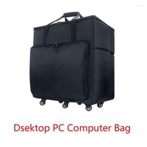 Sacs de rangement ordinateur de bureau ordinateur sac de transport de voyage avec roues pour processeur principal moniteur clavier et accessoires