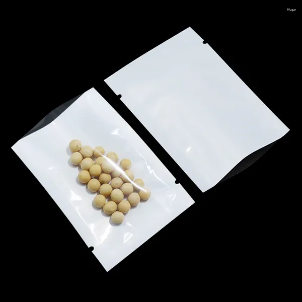 Sacs de rangement DHL 2500 pièces/lot 6 9cm, sac en Poly thermoscellé ouvert sur le dessus blanc pour emballage de café alimentaire, pochette sous vide en plastique transparent