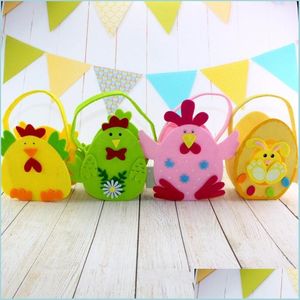 Opbergtassen Diy niet geweven stof opbergzakken Easter Day decoratie handtas gemakkelijk te dragen kippenkonijntas 4 2JB bb drop levering dhoje