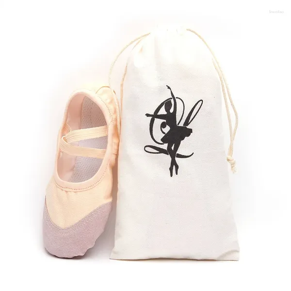 Sacs de rangement Double DrawString Ballet Dance Sac Canvas pour filles Ballerina Pointe Shoes Accessoires