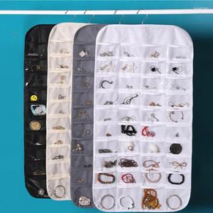 Opbergzakken Dubbelzijdige hangende tas met 80 transparante vakken voor haarspelden, armbanden, ID-kaartkettingen