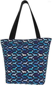 Sacs de rangement DOXIE DOG DACKSHUND FEMME RÉUSABLE INSPIRATIVE INSPIRATIVE ÉCO-COTTON COTTON BAG ÉCOLE / SHOPPING / ÉPULLES Cadeaux