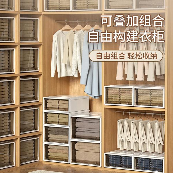 Sacs de rangement Type de tiroir boîte pour ménage vêtements transparents sous-vêtements en plastique et organisation artefact garde-robe St