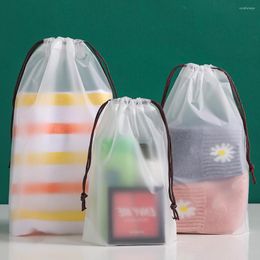 Sacs de rangement sac à cordon 1 pièces Portable organisateur de chaussures voyage étanche pochette en plastique Transparent avec corde