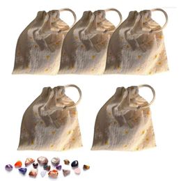 Sacs de rangement avec cordon de serrage, 5 pièces, 14x16cm/5.51x6.30 pouces, pour cartes de Tarot, dés