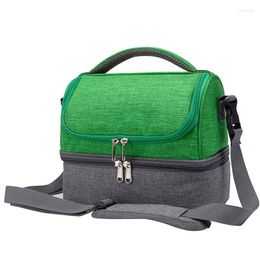 Opbergtassen Dual Compartiment Tote Doos Lekbestendige Bento Organizer voor Men Women Office/Picnic/Travel/Camping Geïsoleerde lunchtas