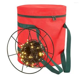 Sacs de rangement Sac léger durable Capacité Lumières de Noël avec poignée de fermeture à glissière pour les vacances