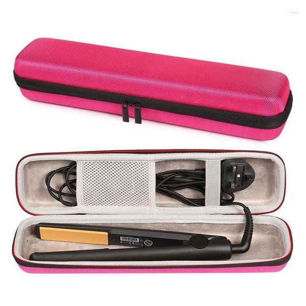 Bolsas de almacenamiento Plancha duradera Estuche de viaje Bolsa de cabello EVA portátil Impermeable Doble cremallera Curling Iron