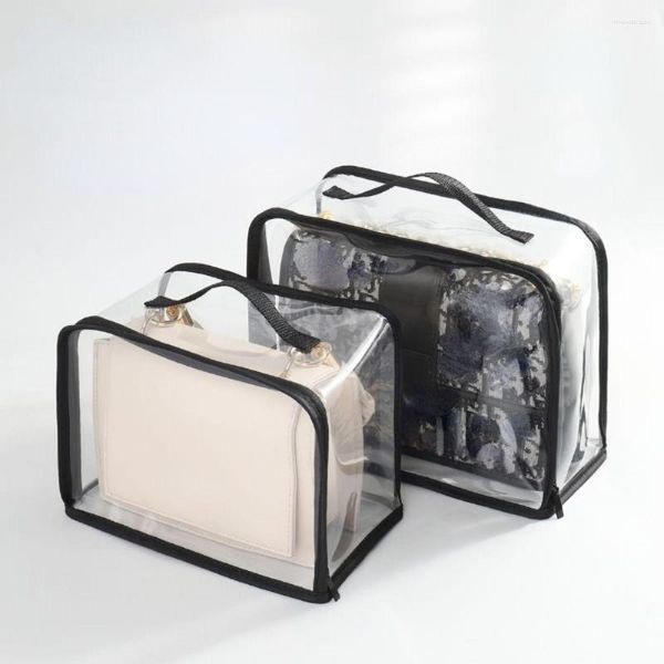 Bolsas de almacenamiento Bolsa de polvo Bolso de lujo Organizador de viajes de negocios Bolsa de maquillaje Ropa Zapatos Cremallera transparente a prueba de humedad