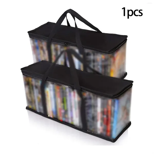 Sacs de rangement DVD Case Hlipper Holder Clear Organizer portable pour le livre de la plate-forme de vêtements pour multimédia