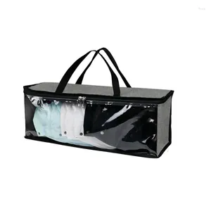 Sacs de rangement DVD Zip Portable Toy Bureau Organisateur Poignée Big Clear Pouch Organisation de la maison